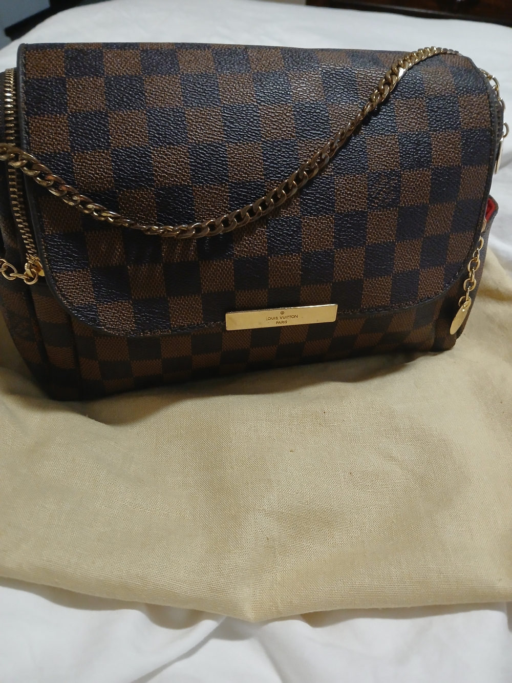 Checkerboard Brown and Dark Brown Crossbody - Picture 10 of 11